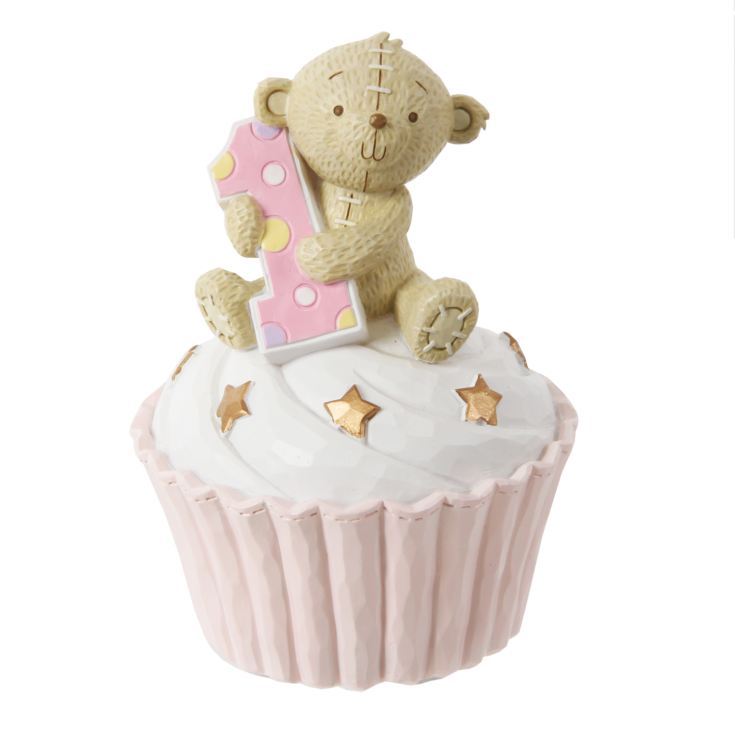 Button Corner 1st Birthday Pink Cupcake Money Box product image
