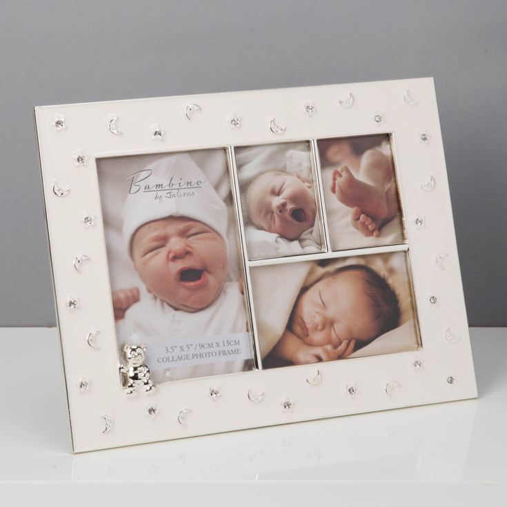 Bambino Silver Plated Teddy & Star Collage Photo Frame product image