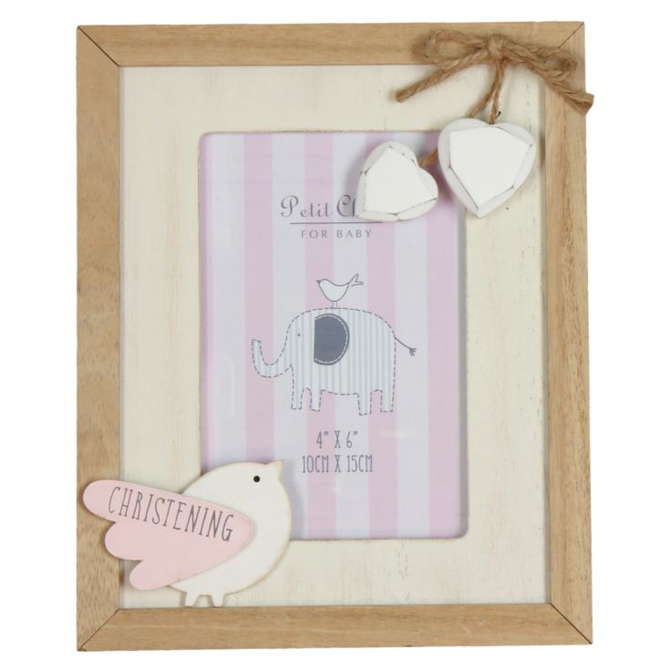 4" x 6" - Petit Cheri Pink Christening Photo Frame product image