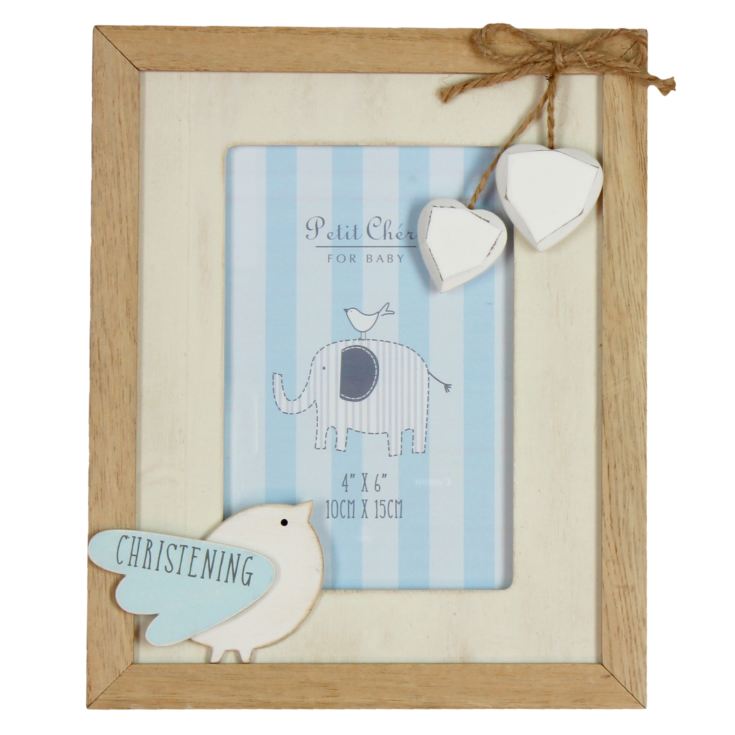 4" x 6" - Petit Cheri Blue Christening Photo Frame product image