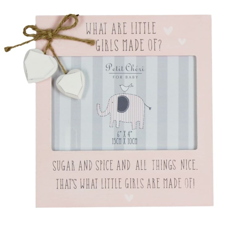 Petit Cheri Frame with Hearts "Little Girls" 6" x 4" product image