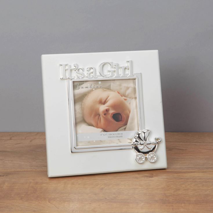 4" x 4" - Bambino Silver Plated Photo Frame - It's A Girl product image