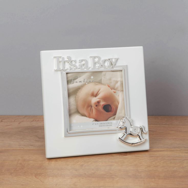 4" x 4" - Bambino Silver Plated Photo Frame - It's A Boy product image