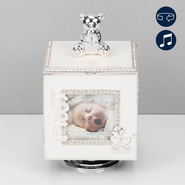 Bambino Baby Silver Plated Rotating Photo Frame Music Box product image