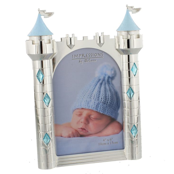 Silverplated Castle Photo Frame 4" x 6" - Blue product image