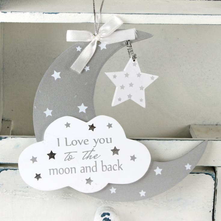 Twinkle Twinkle Moon & Star Baby Hanging Plaque product image