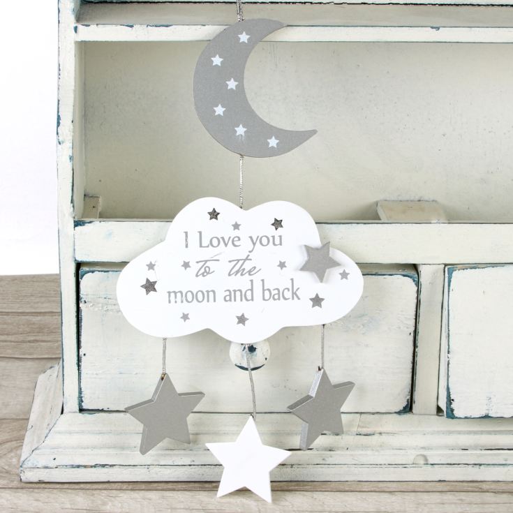 Twinkle Twinkle Cloud Moon & Stars Hanging Plaque product image