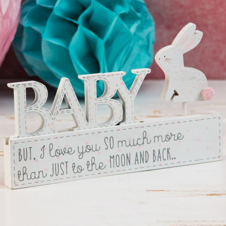 'Petit Cheri' Mantel Plaque - Baby Girl Bunny product image