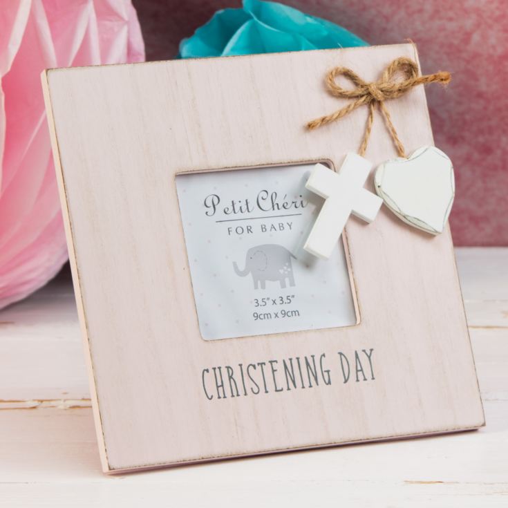 3.5" x 3.5" - Petit Cheri Pink Christening Frame product image