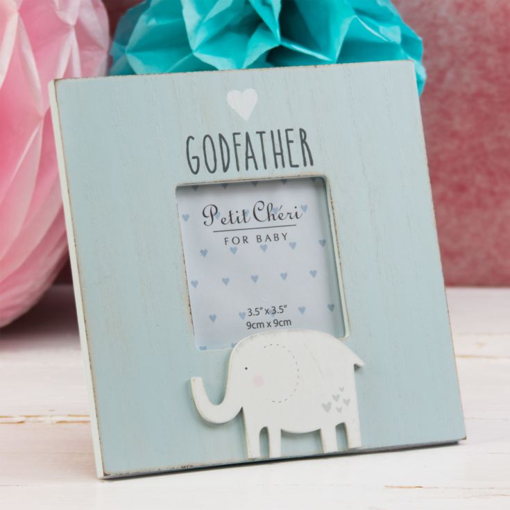 'Petit Cheri'Blue Frame Elephant Godfather 3.5" x 3.5" product image