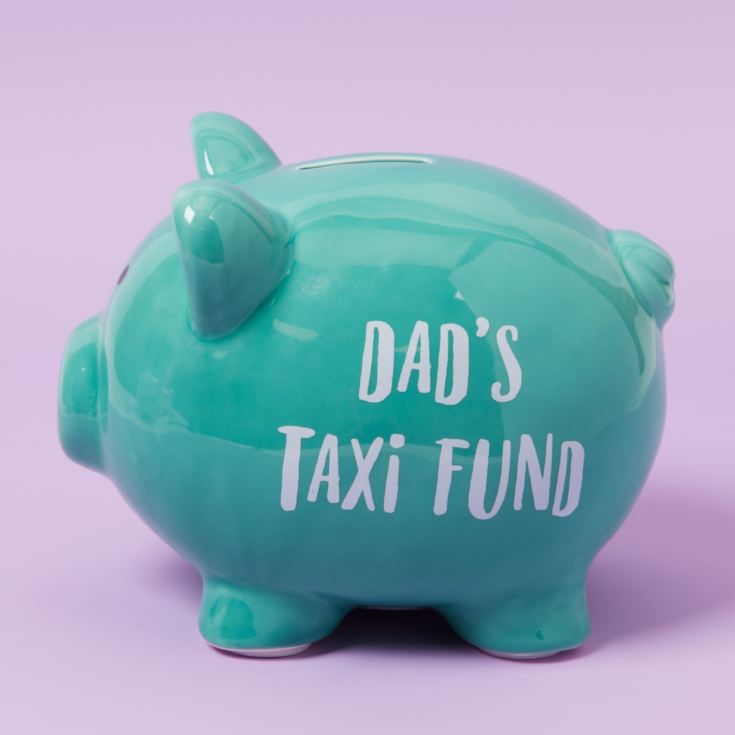 'Pennies & Dreams' Ceramic Pig Money Bank - Dad's Taxi Fund product image