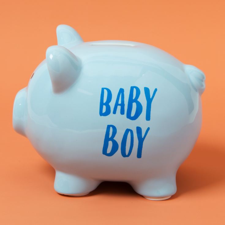 'Pennies & Dreams' Ceramic Pig Money Bank - Baby Boy product image