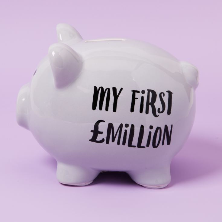 'Pennies & Dreams' Ceramic Pig Money Bank - My First Million product image
