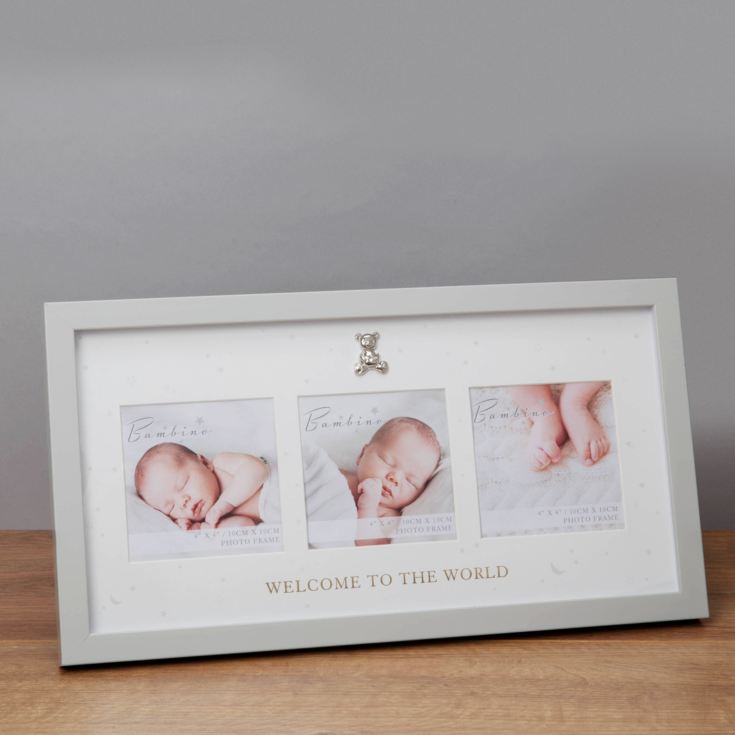 4" x 4" - Bambino Welcome to The World Triple Photo Frame product image