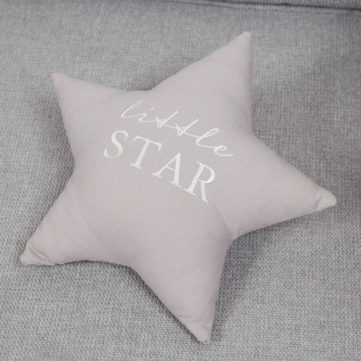 Bambino Little Star Grey Linen Cushion product image