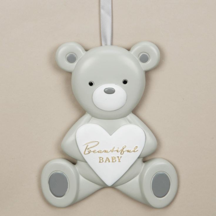 Bambino Resin Relief Teddy Bear Plaque - Beautiful Baby product image