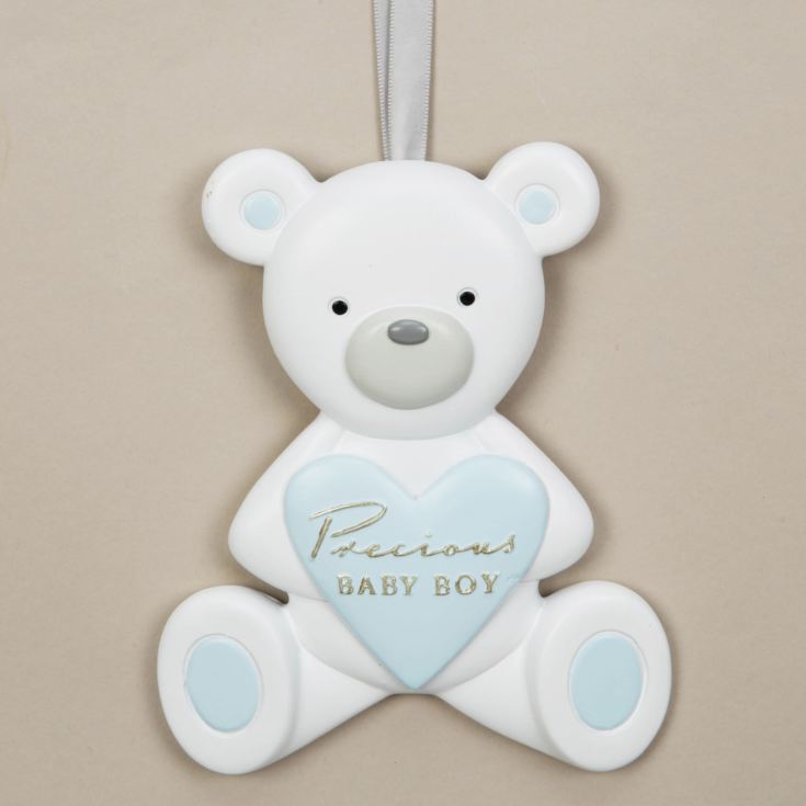 Bambino Resin Relief Teddy Bear Plaque - Precious Baby Boy product image