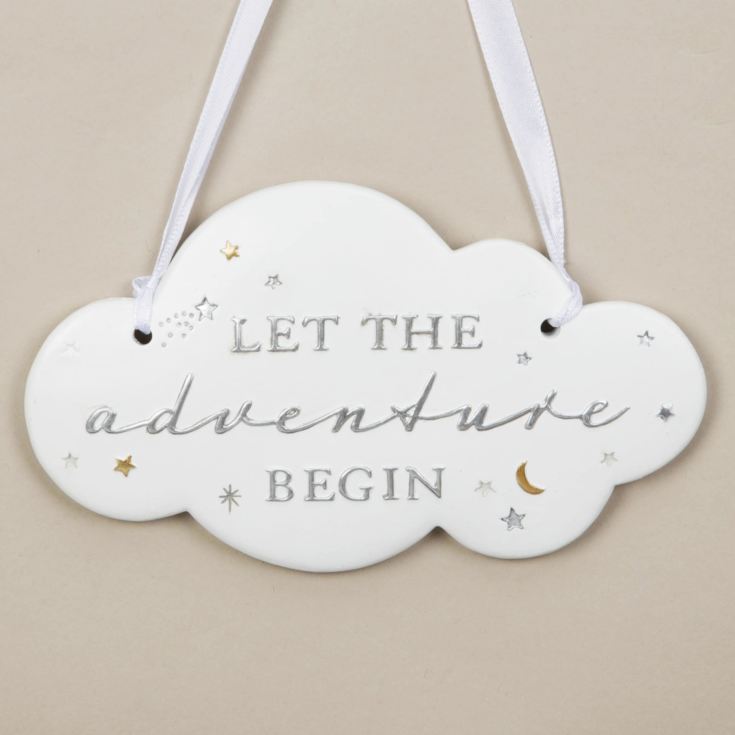 Bambino Resin Relief Cloud Plaque - Let the Adventure Begin product image