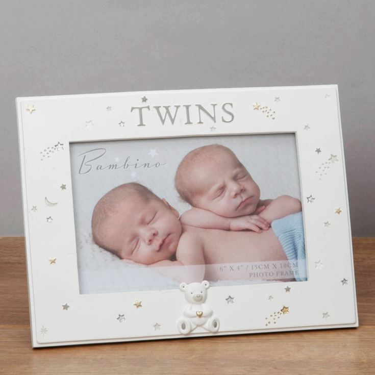 Bambino Resin Twins Photo Frame 6" x 4" product image