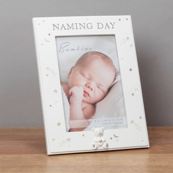 Bambino Resin Naming Day Photo Frame 4" x 6" product image