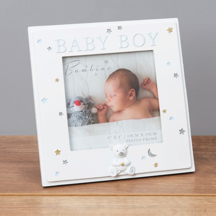 4" x 4" - Bambino Resin Baby Boy Photo Frame product image