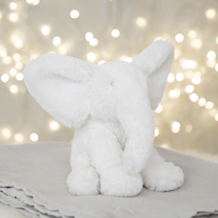 Bambino White Plush Elephant Medium 18cm product image