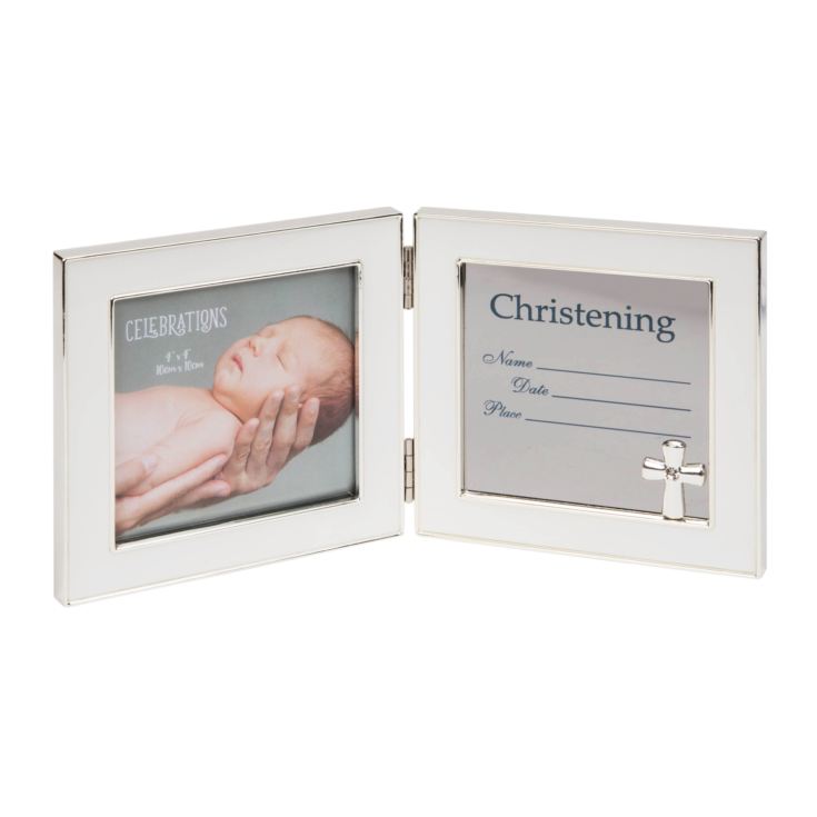 4" x 4" - Engravable Data Hinged Photo Frame - Christening product image