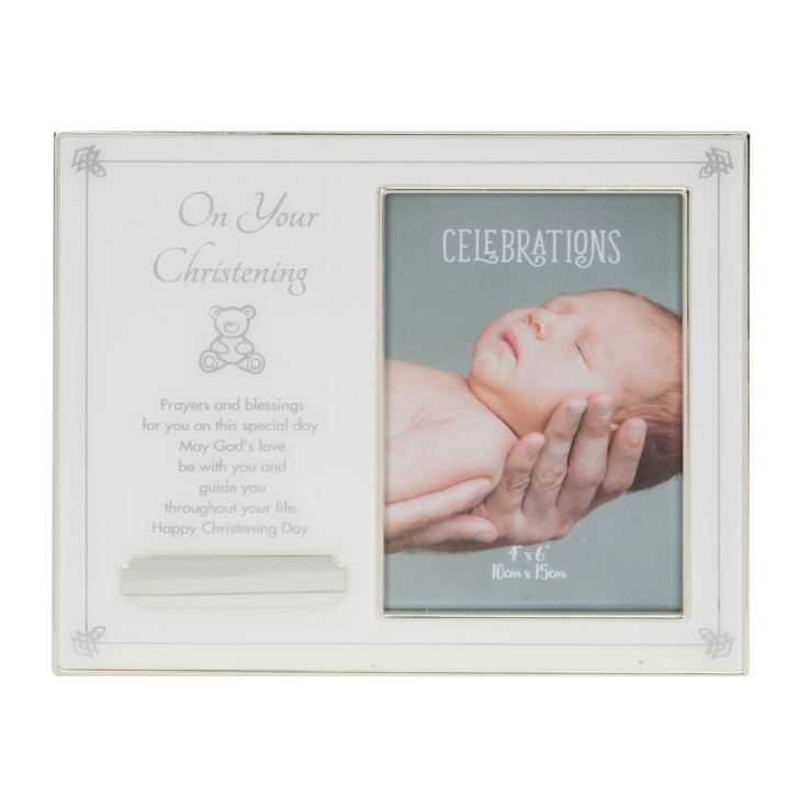 On Your Christening Photo Frame with Engraving Plate 4" x 6" product image