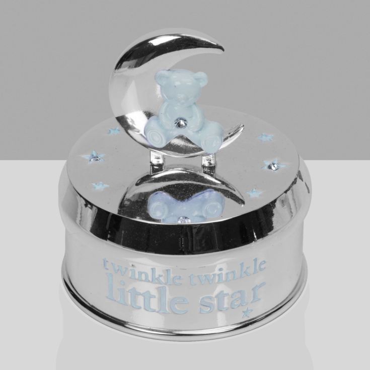 Bambino Silverplated Musical Bear in Moon - Blue product image
