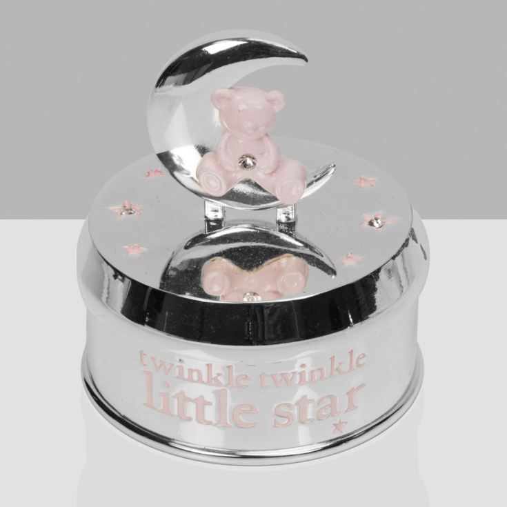 Bambino Silverplated Musical Bear in Moon - Pink product image