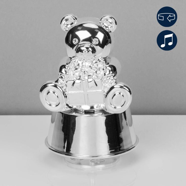 Bambino Silver Plated Muscial Teddy Money Box product image