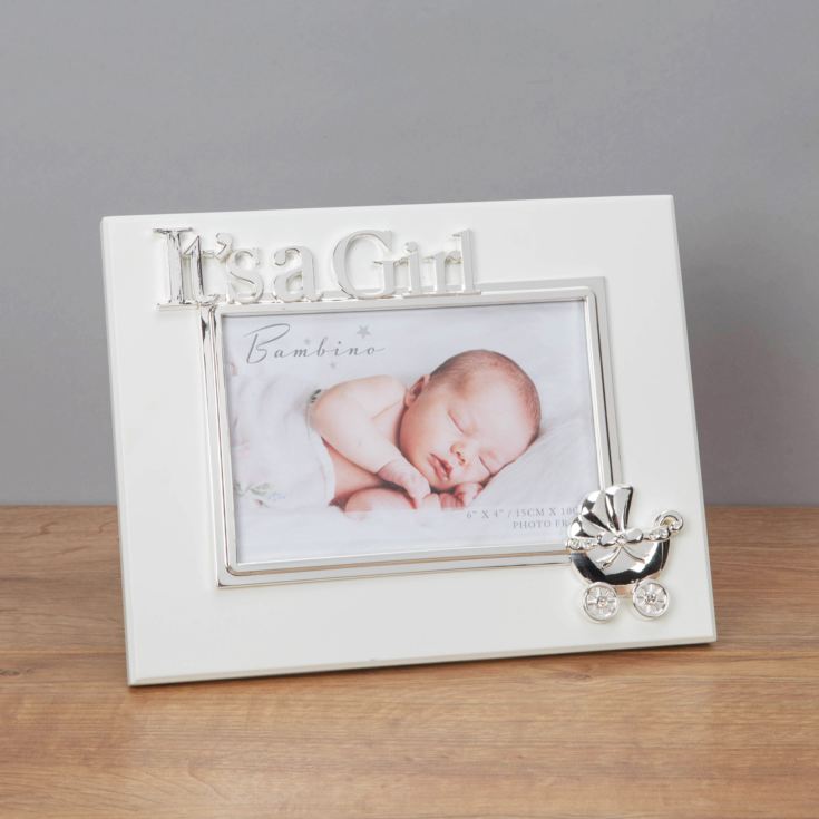 6" x 4" - Bambino Silver Plated 'It's A Girl' Photo Frame product image