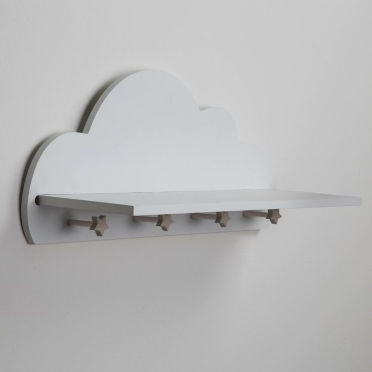 Bambino Cloud Shelf with Star Coat Hooks 40cm product image