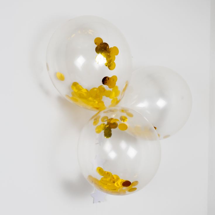 Bambino Baby Shower Confetti Balloon - Gold product image