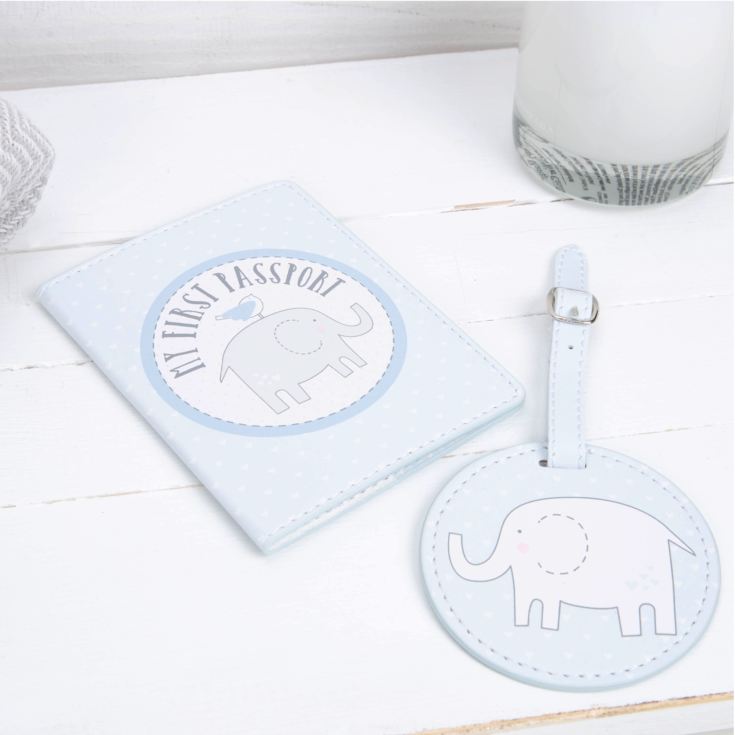 Petit Cheri Passport Holder & Luggage Tag Set - Blue product image