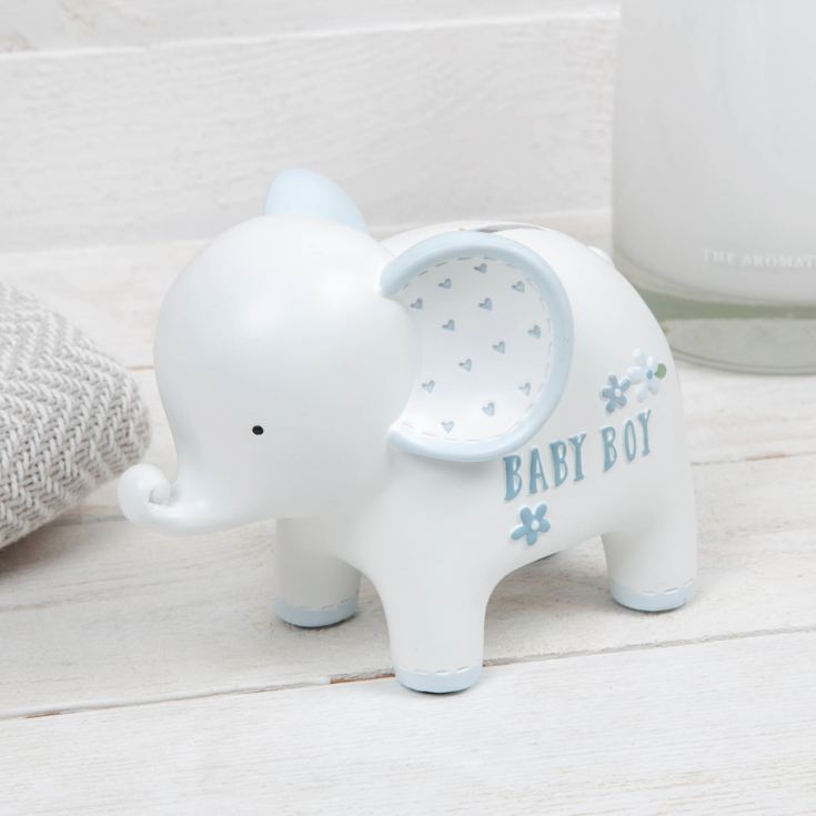 Petit Cheri Collection Resin Money Box Elephant - Baby Boy product image