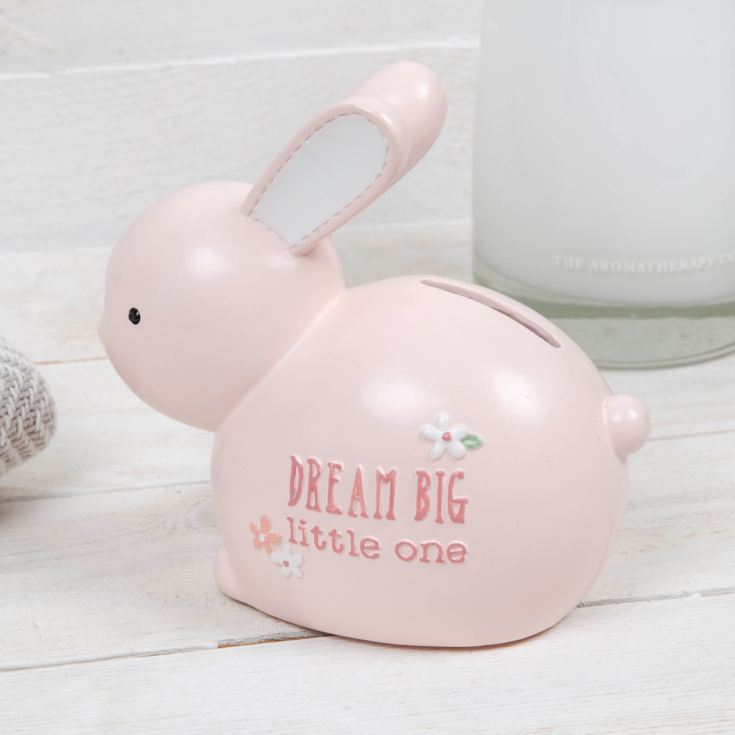 Petit Cheri Bunny Rabbit Money Box Pink The Gift Experience