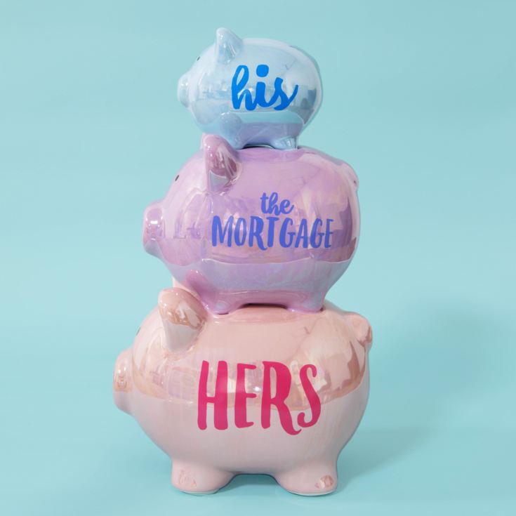 Pennies & Dreams Triple Piggy Bank - His, The Mortgage, Hers product image