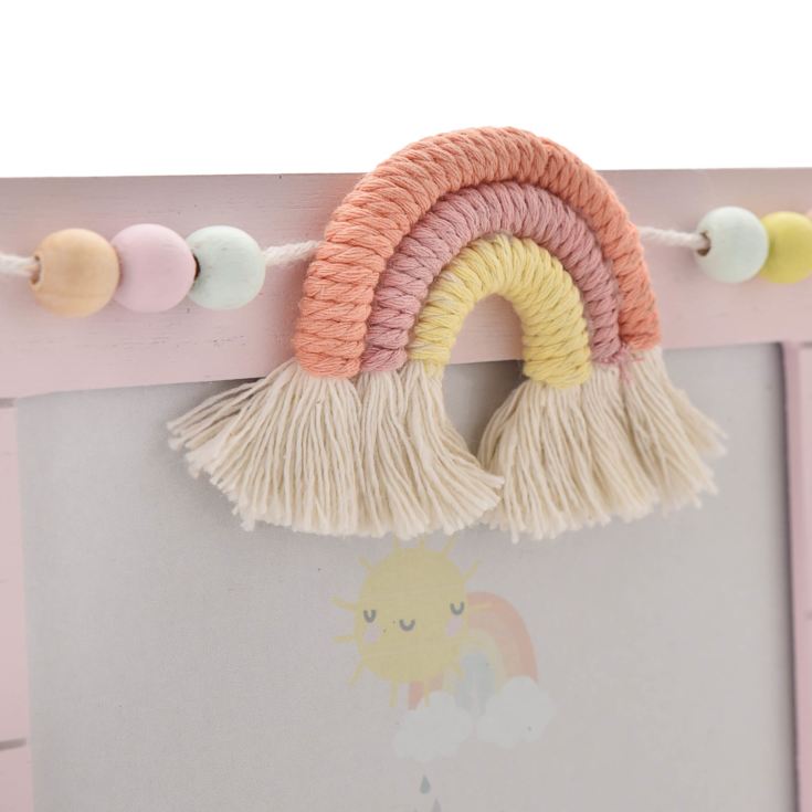 Petit Cheri WoodenPhoto Frame Macrame Rainbow Baby Girl 6x4" The Gift