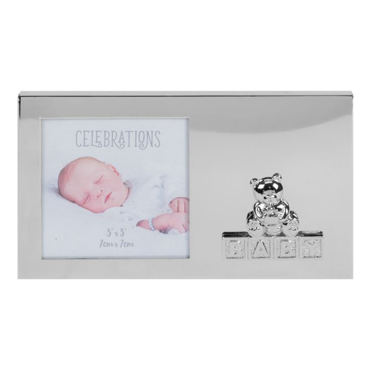 3" x 3" - Celebrations Silver Finish Teddy Bear Photo Frame product image
