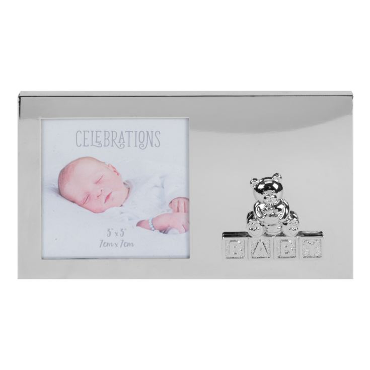 Celebrations Silver Finish Photo Frame Teddy Bear Des 3"x3" product image