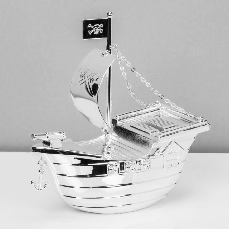 Bambino Silver Plated Money Box - Pirate Ship product image