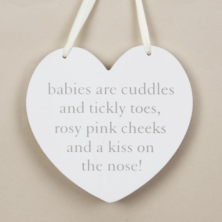 Bambino Hanging Heart Wall Plaque 'Babies are cuddles" product image