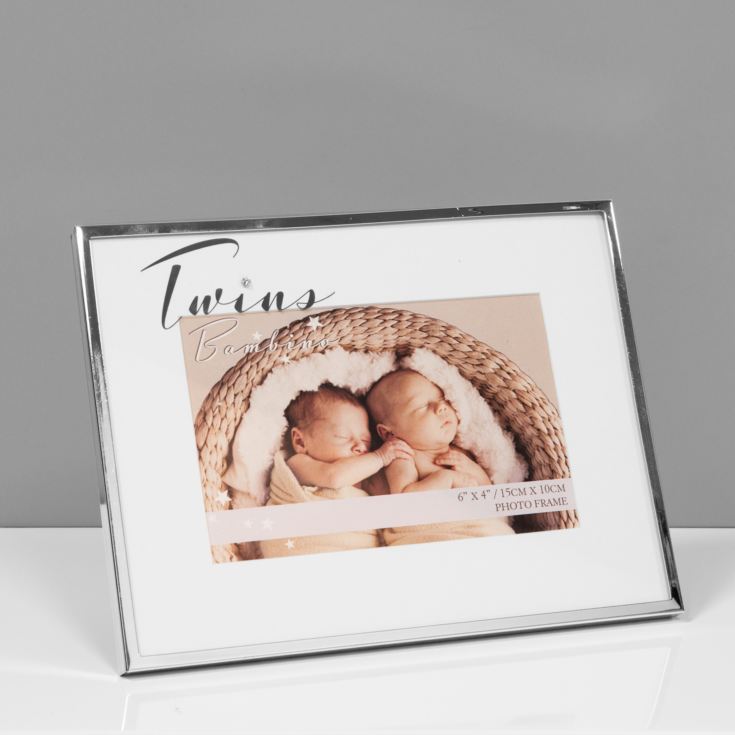 Bambino Silver Plated Photo Frame - Twins 6" x 4" product image