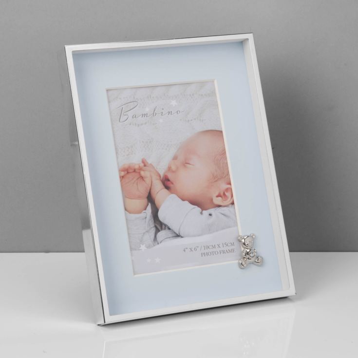 Bambino Metal Plated Frame - Teddy with Blue Mount 4" x 6" product image