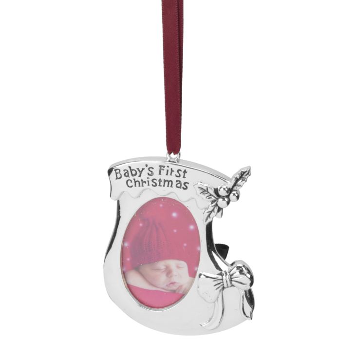 Silverplated Baby's First Christmas Bootie Ornament product image