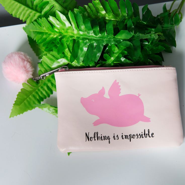 Animal Friends Faux Leather Cosmetic Bag - Pig product image