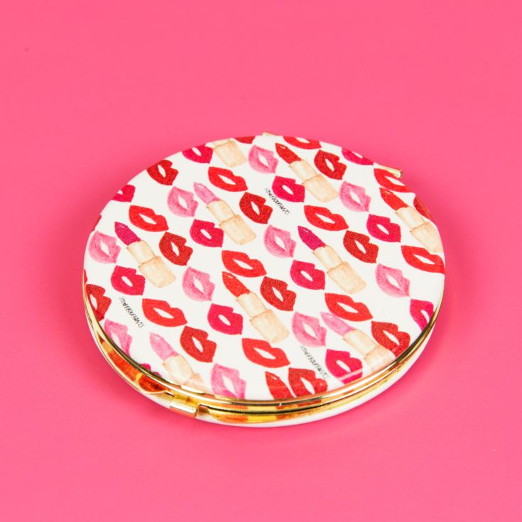 'Lips' Compact Mirror in Leatherette Sleeve product image
