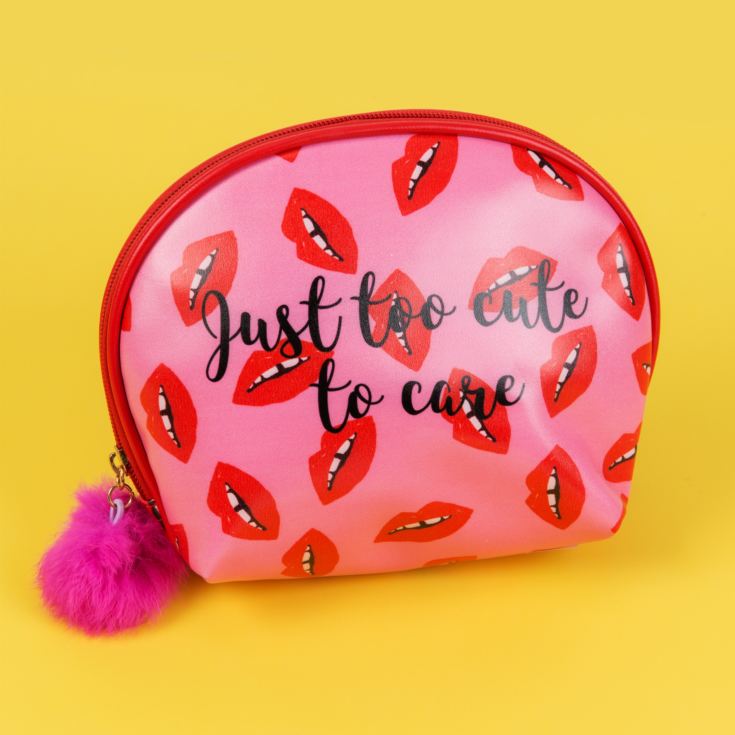 'Lips' Cosmetic Bag with Pom Pom Zipper product image