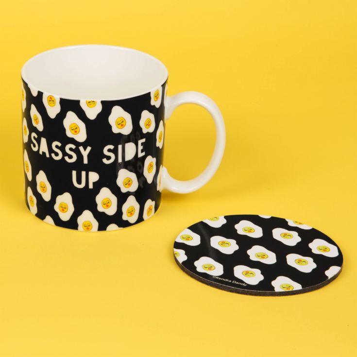 Eggs Sassy Side Up New Bone China Mug & Coaster Set 11oz product image